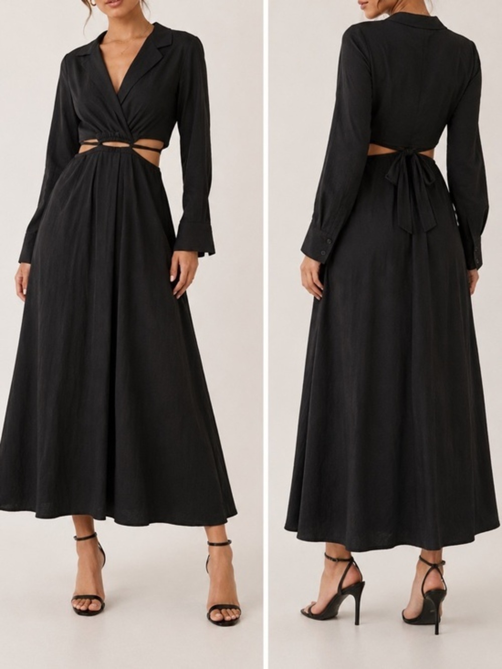Young Fabulous & Broke Derby Black Cutout Maxi Dress Boho Vacation Chic
